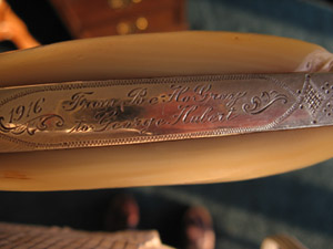 The inscription on the Colt revolver Bee Ho gave to George Hubert